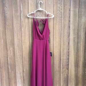 Lulus long formal red dress gown bridal XS NWT